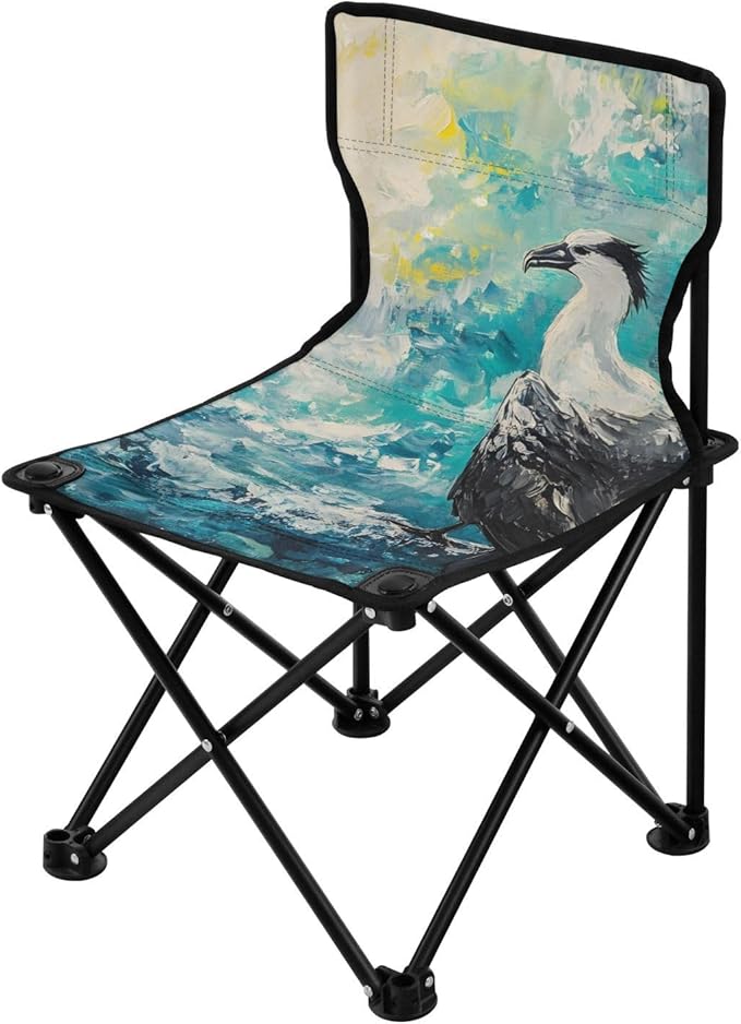 Vulture Portable Camping Chairs Folding Chair - Durable Oxford Fabric Lightweight Iron Frame Easy Fold Design - Ideal for Outdoor Activities Camping Fishing and Travel