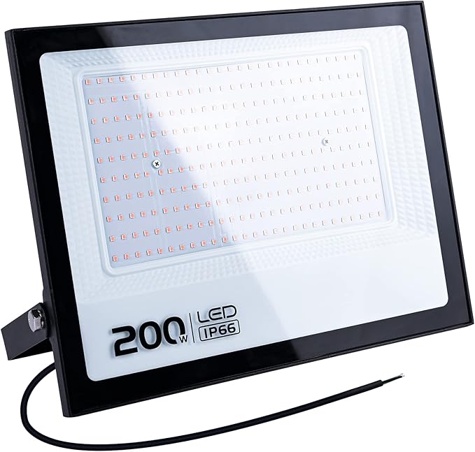 MIHEAL 1pack 200W LED Flood Light Warm White 3000K IP66 Waterproof Super Bright Work Light 110V Outdoor Floodlight for Yard Garden Garage Lawn Court