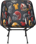 Rugby Camping Chair Folding Backpacking Chair Sports Ball Portable Lightweight Outdoor Chairs with Side Pockets for Hiking Beach Picnic