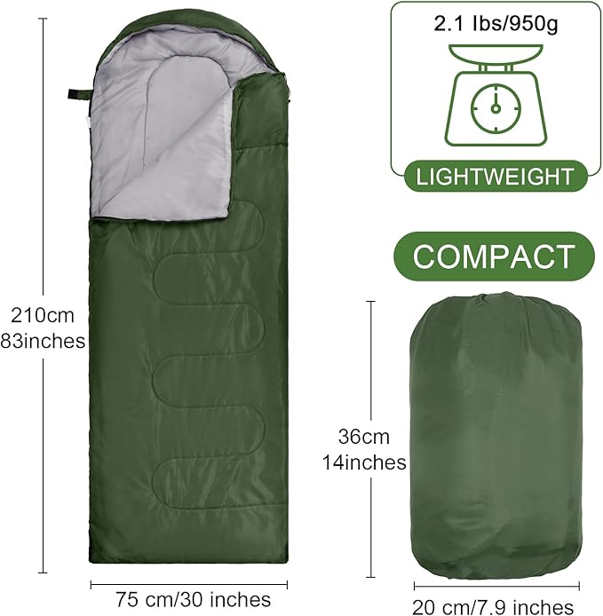 Macarrie 10 Pcs Bulk Sleeping Bags for Homeless Donation Shelter Adults 0 Degree Waterproof Sleeping Bags with Compression Sack for Cold Weather Emergency Hiking Camping Warm