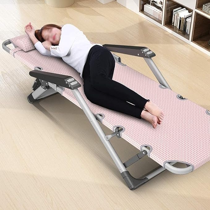 FWZJ Sun Lounger Sunbed Reclining Sun Chair Home Lunch Break Chair Office Portable Folding Chair Adults Lazy Couch Garden Camping Balcony Patio Bath Sun Deck Chair Load Capa