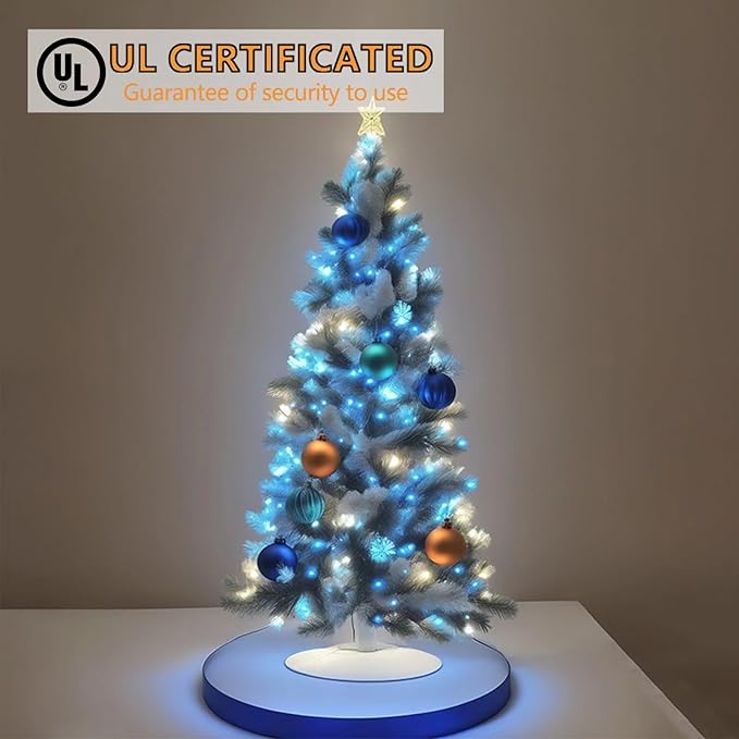 50ft 100 Counts Aqua LED Christmas Lights - Outdoor Commercial Grade Waterproof Green Wire Xmas IP65 UL Listed