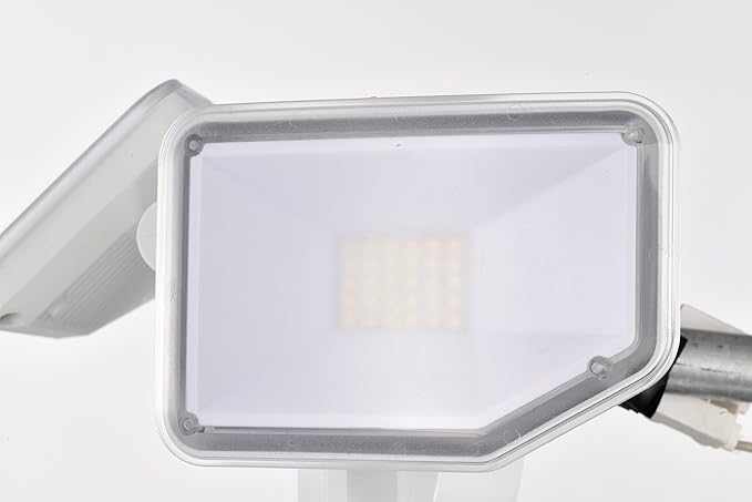 30W Flood Lights Outdoor 2700LM Super Bright LED Security Light 2 Adjustable Heads ETL Water Resistant 5000K Wall/Eave Mount Exterior LED Outdoor Light for Garage Yard Porch (White)