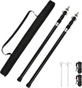 Tiandirenhe 2pcs Tarp Poles Heavy Duty Adjustable 95-234cm Camping Tent Poles Thicken Aluminum Alloy Tent Pole Support Rods Beach Shelter Tarp Awning Poles Set for Hiking Camping Black