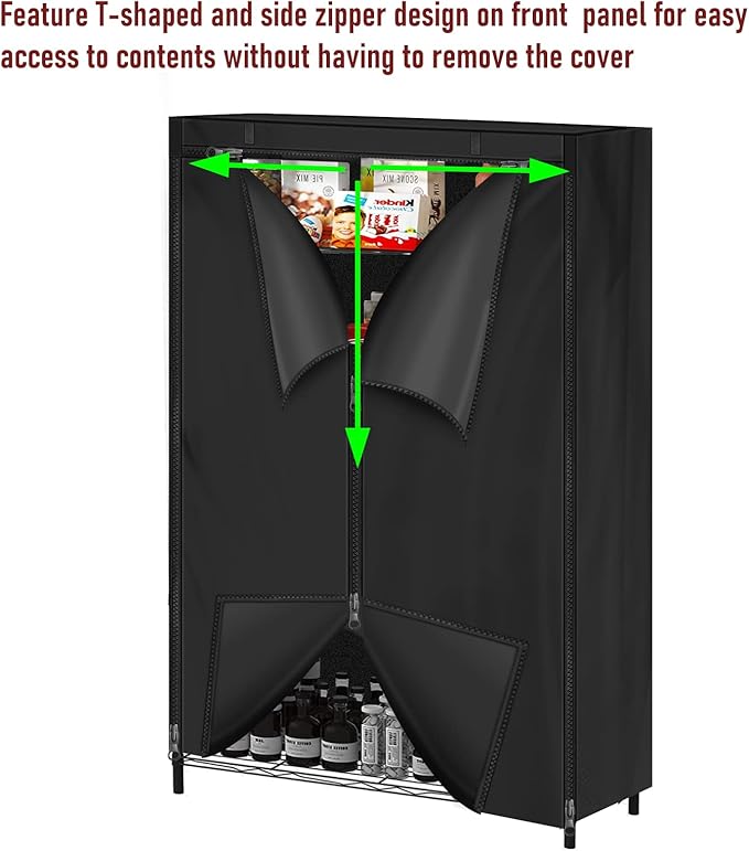 Storage Shelving Unit Cover Waterproof Shelf Cart Cover Protective Outdoor Indoor Storage Rack Dust Covers (48 D x 18 W x 72 H)