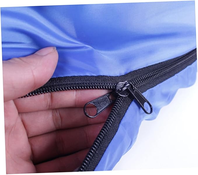 POPETPOP Outdoor Envelope with Drawstring Hood Lightweight Camping Gear for Hiking Backpacking Trekking in Spring Summer Autumn Compression Storage Included Blue
