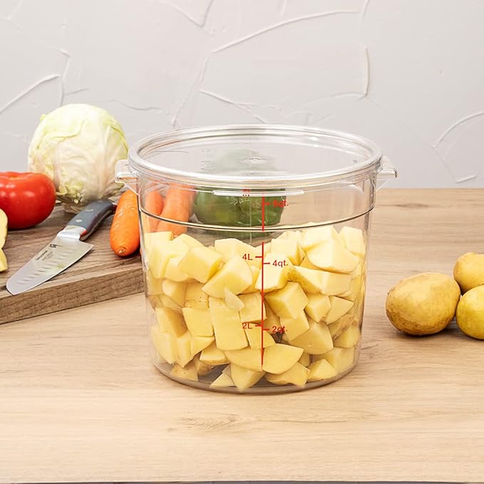Restaurantware 8.75 Inch Round Polycarbonate Lid - Snap-On Food Storage Cover - Airtight Translucent Container Lid - Dishwasher-Safe Freezer-Safe Hot and Cold Food Friendly - Clear Plastic