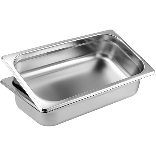 SOUJAP 8 Pack Steam Table Pan 1/3 Size x 2.5 Inch Deep Stainless Steel Anti-Jamming Food Cooking Pan Steam Table Pan Hotel Pan for Buffet Restaurants Catering Supplies