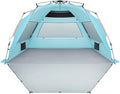 Oileus XX-Large Pop Up Beach Tent Sun Shelter for 5-6 Person Portable Sun Shade Instant Tent for Beach with Carrying Bag Stakes 6 Sand Pockets Anti UV for Fishing Hiking Camping Sky Blue