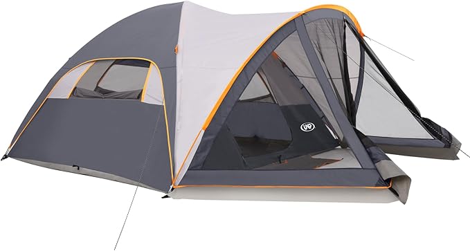 UNP Camping Tent with Screen Room Portable 6 Person Camping Tent with Screen Porch Family Dome Tent for Camping Outdoor - 14'x11'x72''(H)