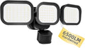 LED Motion Sensor Outdoor Lights 6500LM 270° 72FT Detected Range Dusk to Dawn 5000K IP65 Waterproof Flood Lights Outdoor 3 Head Motion Detector Security Light for GarageYard
