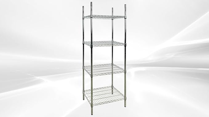 Commercial Chrome Wire Shelving Rack 4 Tier Wire Shelf for Storage H71xW24xD18 All Stainless-steel Heavy Duty ETL