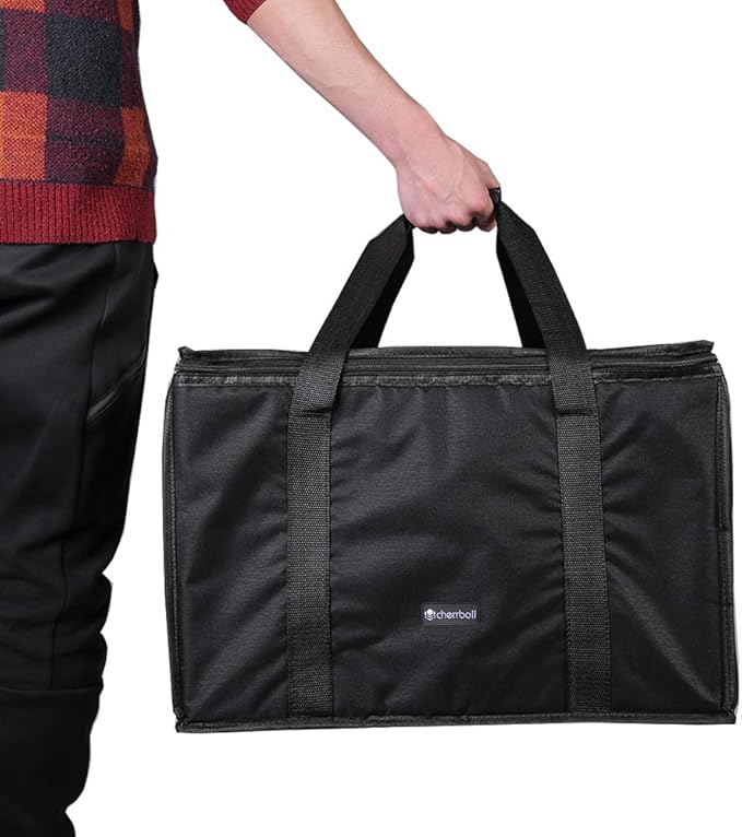 cherrboll Insulated Pizza Delivery Bag 20 by 20 by 14 -Inch Commercial Grade Food Delivery Bag Moisture Free