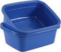 18 Quart Plastic Wash Basin 3 Pack Rectangular Dishpan Tub Dark Blue