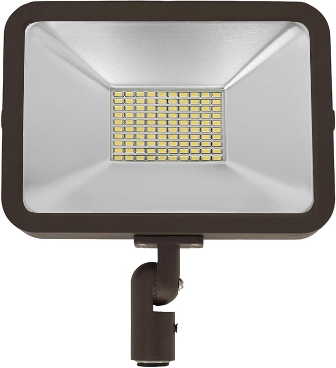 CEA LED Flood Light 50w 4500LM 5000K Daylight White lP 65 Waterproof UL Listed Knuckle MountingOutdoor Lights for HouseBackyard Lights Outdoor Patio (Brown)