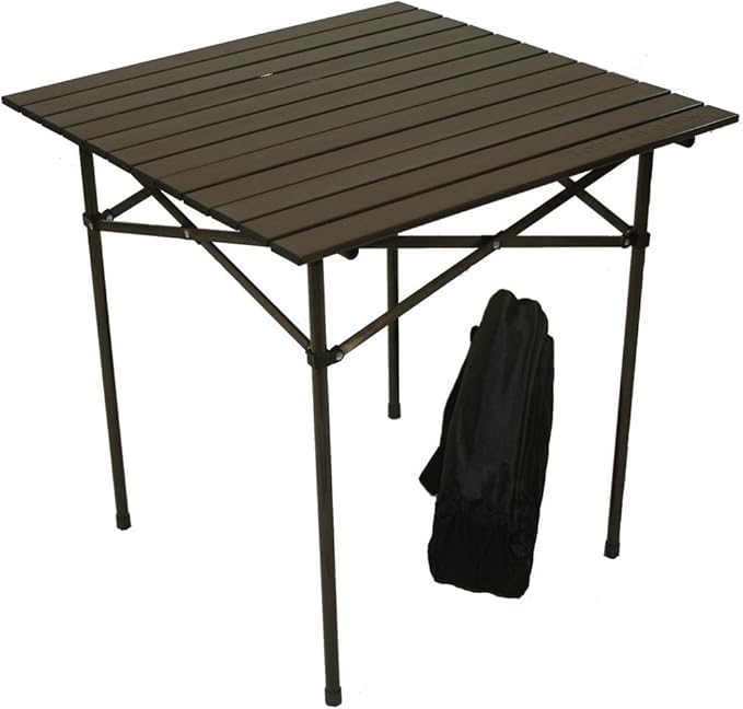 TA2727 Tall Aluminum Portable Table with Carrying Bag Brown