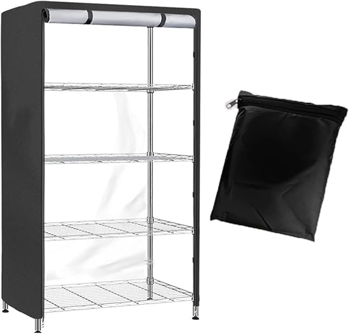 Storage Shelf Cover for 36L x 18W x 72H Racks Transparent Mesh PVC with 3-Way Zippers Water-Resistant Outdoor Protection for Garage Shed Truck