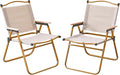 BOOSDEN Camp Chair Portable Outdoor Wide Folding Camping Chairs Ultralight Beach Chair with Wooden Handle for Picnic Lawn Leisure Park Travel Hiking Fishing2Pack
