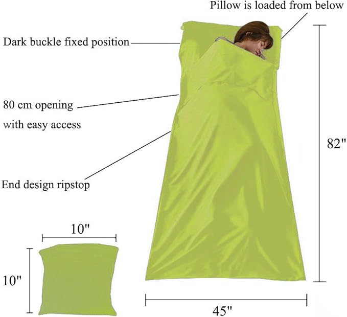 Sleeping Bag Liner Cotton Lightweight Travel Sleep Sack Sleeping Sheet for Adults Camping Hiking Picnic Travel Hotel Backpacking