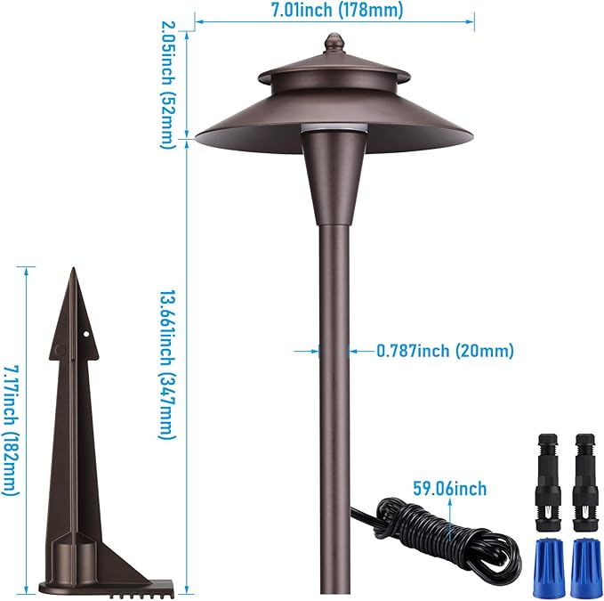 LEONLITE 5CCT Low Voltage Pathway Lights 12-24V LED Landscape Path Light 1800/2700/3000/4000/5000K Double Layer CRI90 IP65 Waterproof Landscape Lighting Aluminum Oil Rubbed Bronze Pack of 6
