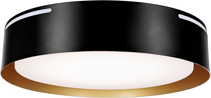 Sylvania 13 Flushmount Ceiling Light Luminaire 42.5W 5 CCT 2700/3000/3500/4000/5000K Dimmable 1400 LMS Black/White - 1 Pack (63470)