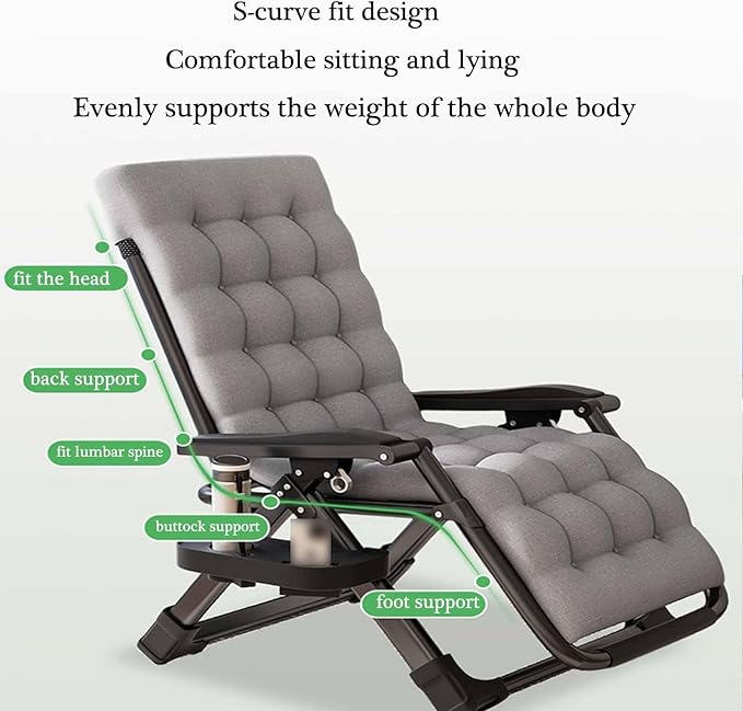 Portable Fold Out Chair Bed with Thickened Pearl Cotton Comfortable Outdoor Chairs for Camping Office Rest and Courtyard