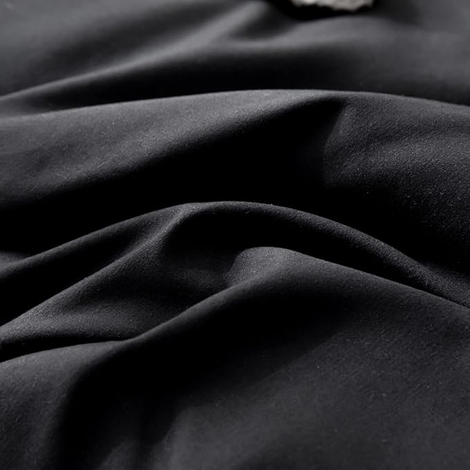 ROSGONIA Oversized King Comforter Black 3pcs(1 Boho Comforter &amp 2 Pillowcases) Soft Lightweight Oversized King Size Comforter Sets All Season Bedding