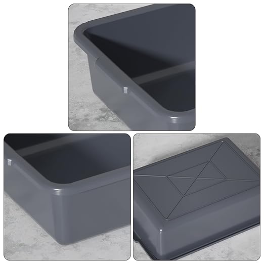 6 Packs 24 L Commercial Bus Tub Plastic Bus Tubs Deep Gray
