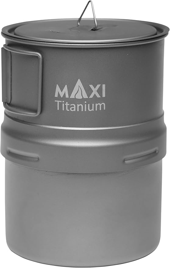 Maxi 14oz Titanium Moka Pot – Stovetop Espresso-Style Coffee Maker for Camping &amp Backpacking