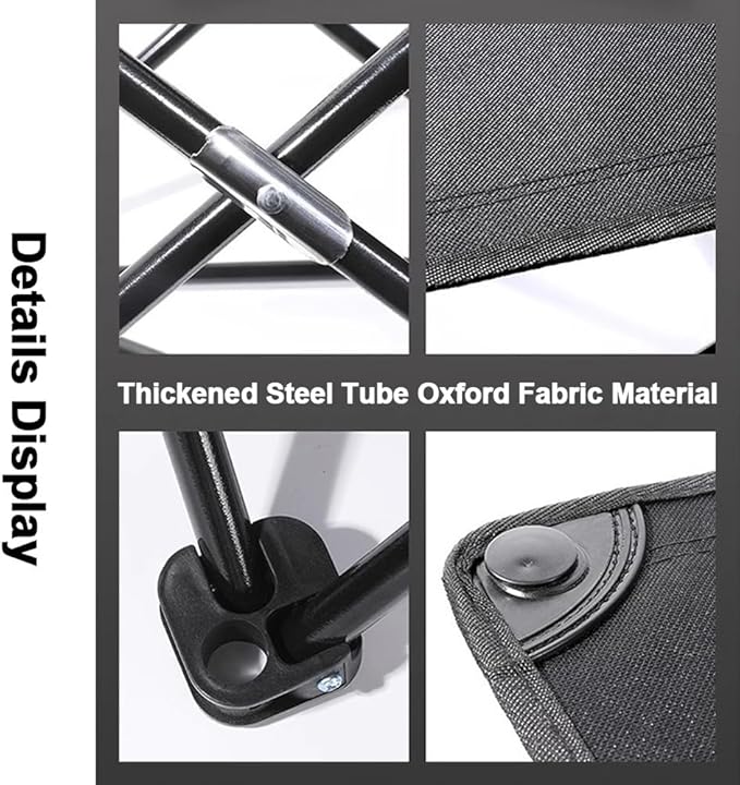 Rayberro Outdoor Lounge Deck Chair Portable Folding Chair Patio Dining Chairs Camping Chair Oxford Cloth Foldable Chairs for Garden Backyard Lawn Black
