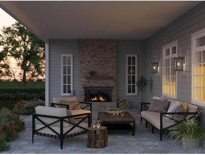 Progress Lighting Endicott Collection 1-Light Clear Seeded Glass Craftsman Outdoor Medium Wall Lantern Light Textured Black