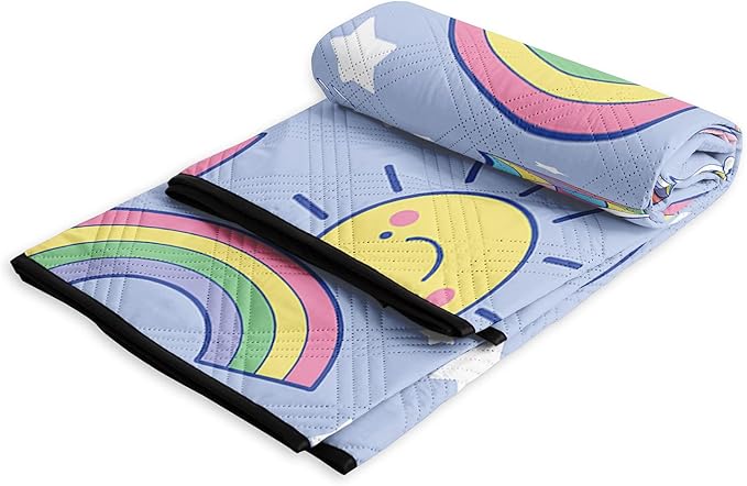 Outdoor Picnic BlanketPortable Sandproof Waterproof Picnic MatRainbow Unicorns Printed Camping Beach Mat for Sand and Wet Grass Hiking (Rainbow Unicorns L)