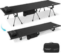 Gonex Camping Cot with Leg Extenders 2 in 1 Portable Ultralight Folding Cot for Adults Adjustable Height Supports 350lbs Sleeping Bed for Backpacking Travel Beach Home 74.8x27.5(Black 1 PCS)