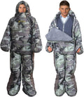 Adults Wearable Sleeping Bag 3 Season Camouflage Sleeping Bag Full Body Sleeping bag for CampingTraveling Hammocks Hiking Backpacking Lounging