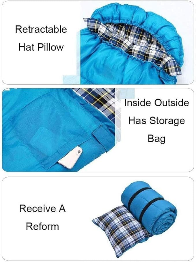 Camping Sleeping Bag Envelope Hooded Sleeping Bag Spring Seasons Autumn Bag Sleeping Leisure Outdoor