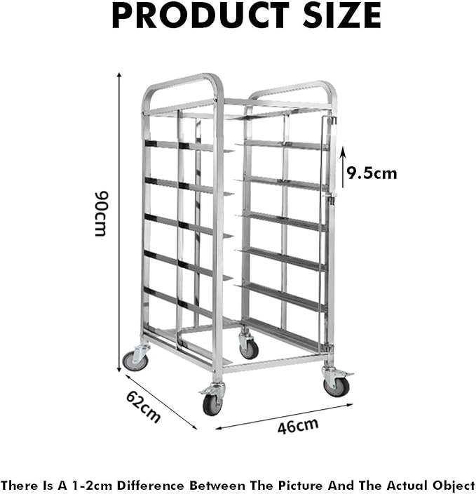 Quick Rack for Baking PansHeavy Duty Commercial Bread Pan Rack - 6 Layer Speed Rack Baking Cart for Bakeries Restaurants &amp Catering (90x62x46cm) - Durable Space-Saving Organizer