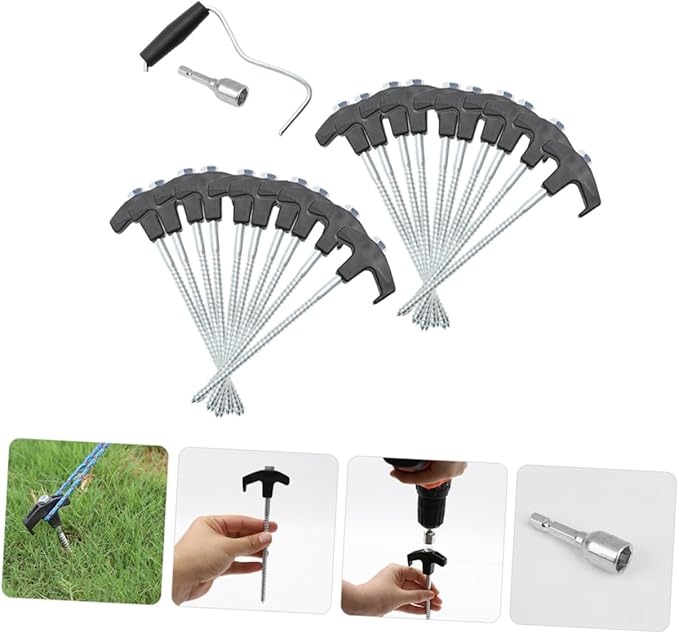 1Set Tent Stakes Durable Outdoor Camping Tent Pegs Reusable Canopy Anchors for Beach Gazebo and Garden Use Tent Accessories