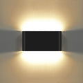 Kawell 12W Waterproof Modern Wall Sconce LED Wall Light Up Down Aluminum Wall Lamp LED Indoor Outdoor for Bathroom Living Room Bedroom Hallway Lounge Porch Corridor Black 3000K