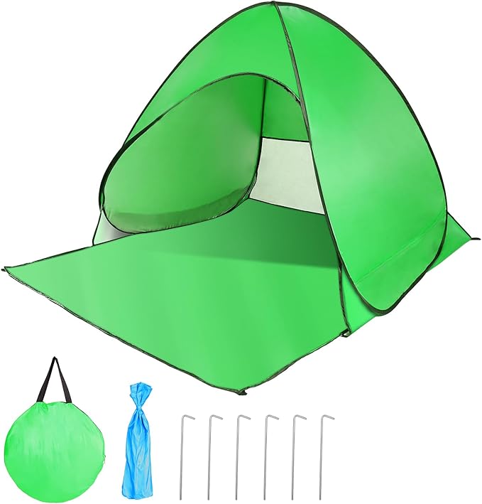 Pop Up Beach Tent Sun Shelter for 2-3 Person Sun Shelter with UPF 50+ &amp Lightweight Portable Beach Tent Easy Pop Up for Outdoor Camping Fishing