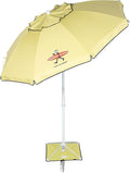 Life is Good 6.5' Outdoor Beach Umbrella with ANCHORX Heavy Duty High Wind Stability Sand Anchor and Carrying Bag