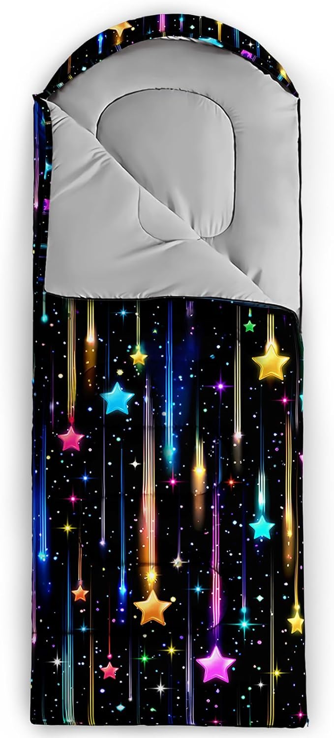 QOOMO Camping Sleeping Bags3 Season Warm &amp Cool WeatherLightweightWaterproof Sleeping Bags for Adults &amp KidsTravelingand OutdoorsCamping Gear Equipment