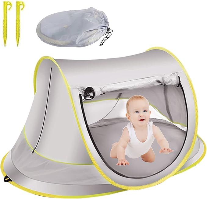 Baby Beach Tent Pop Up Waterproof UPF 50+ Beach Shelter Foldable Beach Accessories Breathable Portable Baby Garden Shade Outdoor Sunshade