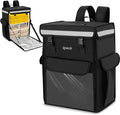 Insulated Food Delivery BagInsulated Backpack with Removable Divider Reflective Strips Full-Open Design Pizza Delivery Bag for Bike Uber Eats DoorDash &amp Grubhub Outdoor Camping Hot Cold Foo