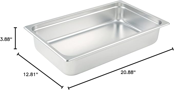 Winco Anti-Jamming Steam Pan Full-Size x 4-InchStainless SteelMedium