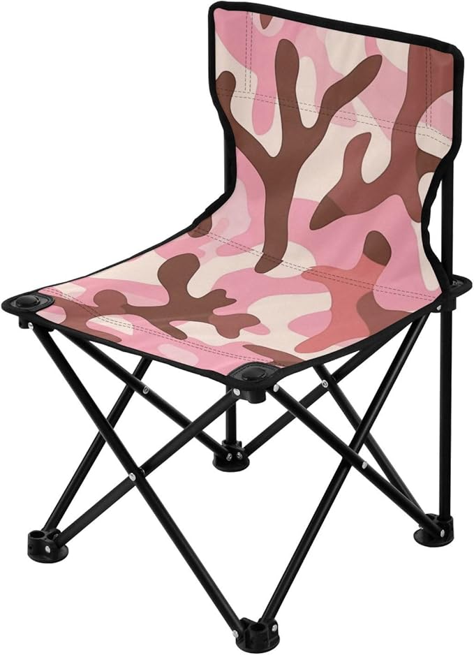 Coral Pastel Compact Youth Camping Chair Ultra-Lightweight Backpack Beach Chairs for Adults Includes Carry Bag for Outdoor