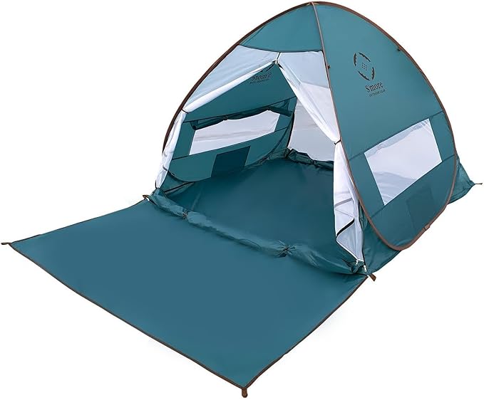 S'More 1/2 Person Beach Tent Lightweight &amp Easy Set Up Pop up Tent UFP 30+ Quick Portable Sun Shade Shelter for BeachPicnic Backyard Festival
