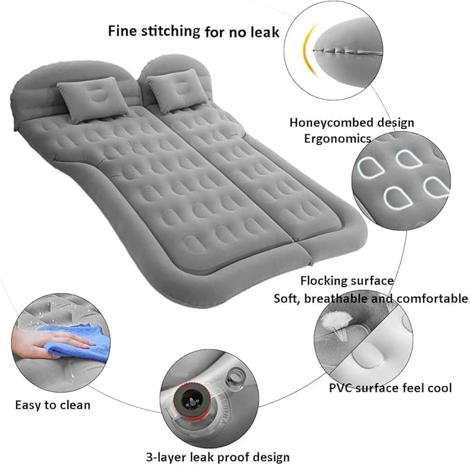 Car Air Mattress for Chevrolet Trailblazer 2001-2025 Travel Bed Camping Bed Cushion Inflatable Vehicle Air Cot Portable Sleeping Pad Inflatable MattressGrey