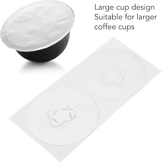 100pcs Coffee Pods Aluminum Foil Lids Reusable Self Adhesive Covers for Pods Tight Sealing Large Refillable Caps with Premium Foil for Home or Office Use