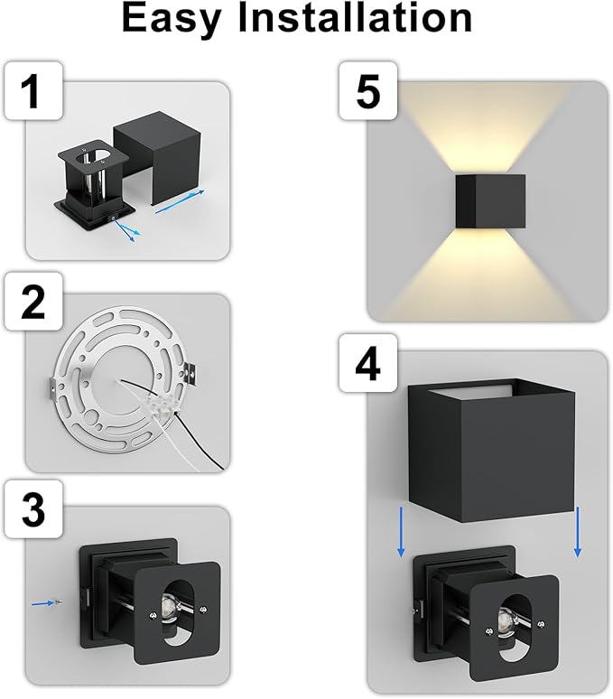 ChangM Sconces Wall Lighting 10W Blade Angle Adjustment IP65 Waterproof LED Modern Lighting Suitable for Indoor and Outdoor Replaceable G9 LED Bulb Warm White 3000K 2 Pack