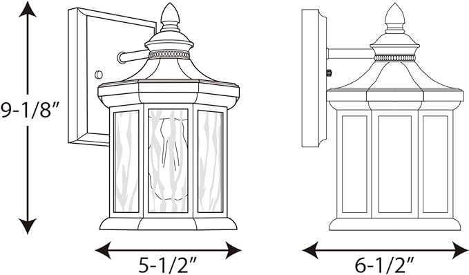 Progress Lighting Edition Collection 1-Light Water Glass Traditional Outdoor Small Wall Lantern Light Antique Bronze